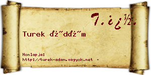Turek Ádám névjegykártya